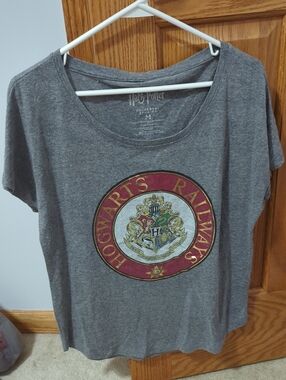 Universal Gray Harry Potter Hogwarts Railways Graphic Tee